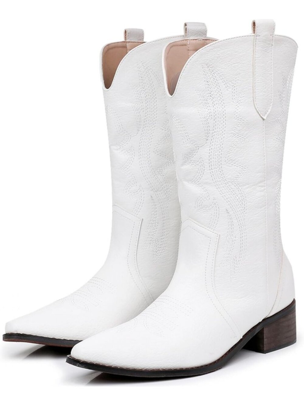 Stylish Mid Calf Cowboy Boots for Women - Embroidered Western Cowgirl Fashion